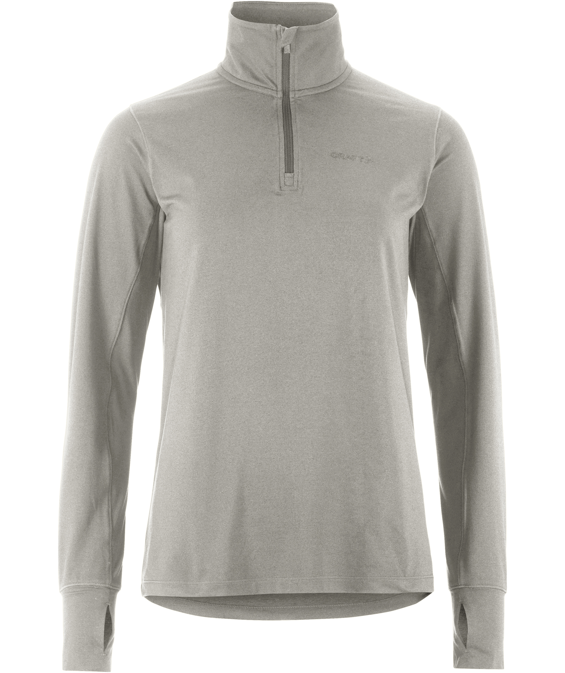 Craft Flow women's half zip baselayer sweater, Grey melange