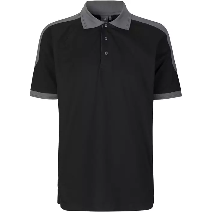 ID Pro Wear kontrast Polo T-shirt, Sort, large image number 0