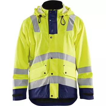 Blåkläder lined rain jacket, Hi-vis Yellow/Marine