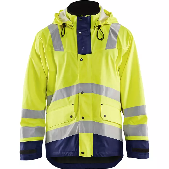 Blåkläder lined rain jacket, Hi-vis Yellow/Marine, large image number 0