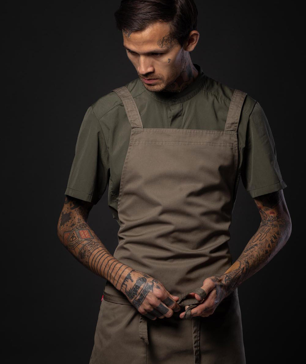 Segers 4577 bib apron, Khaki