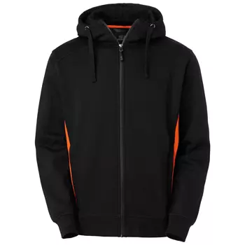 South West Franklin hoodie med blixtlås, Svart/Orange