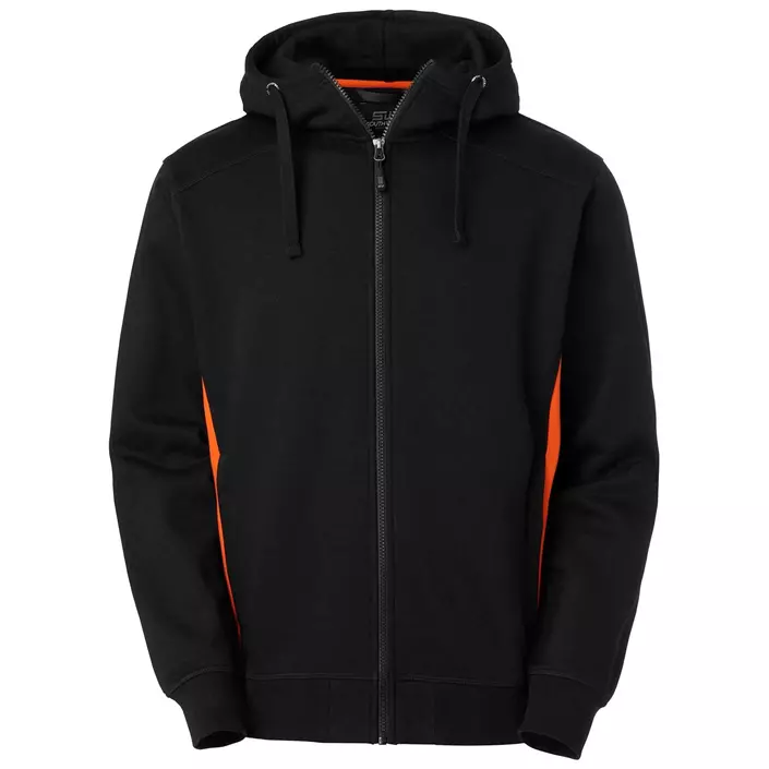 South West Franklin hoodie med blixtlås, Svart/Orange, large image number 0