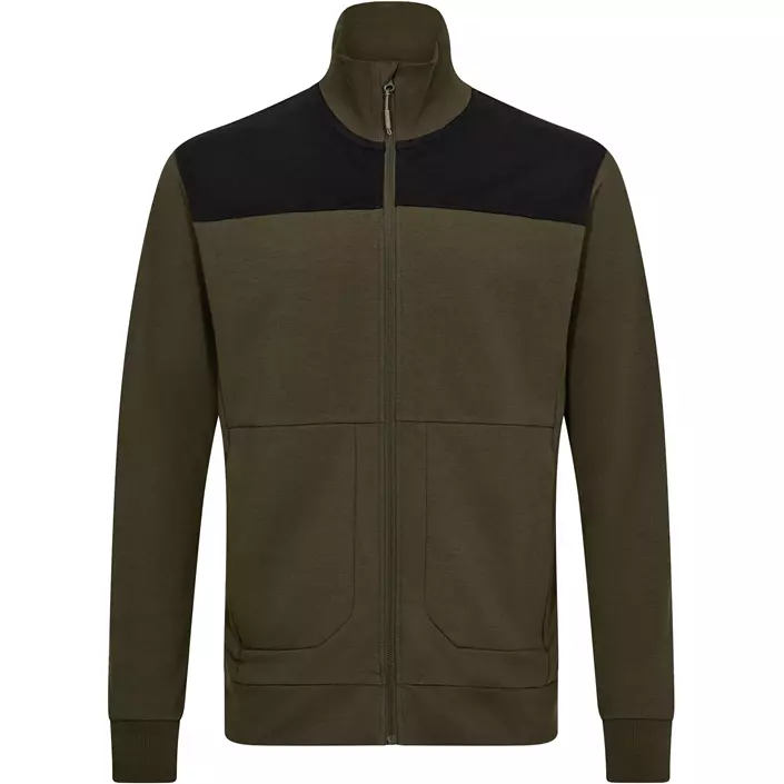 Engel Entire sweat cardigan, Forest Green/Black, large image number 0
