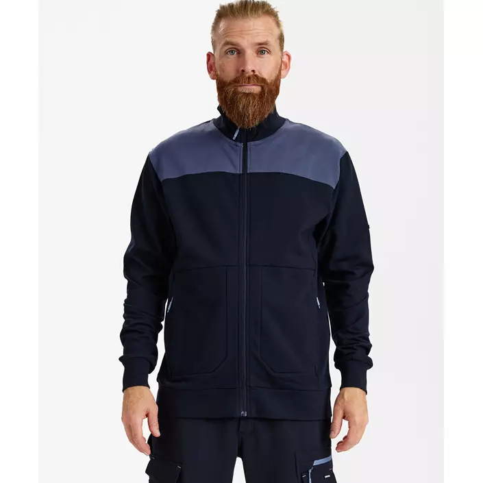 Engel Entire sweat cardigan, Deep Blue/Dark Sea, large image number 1