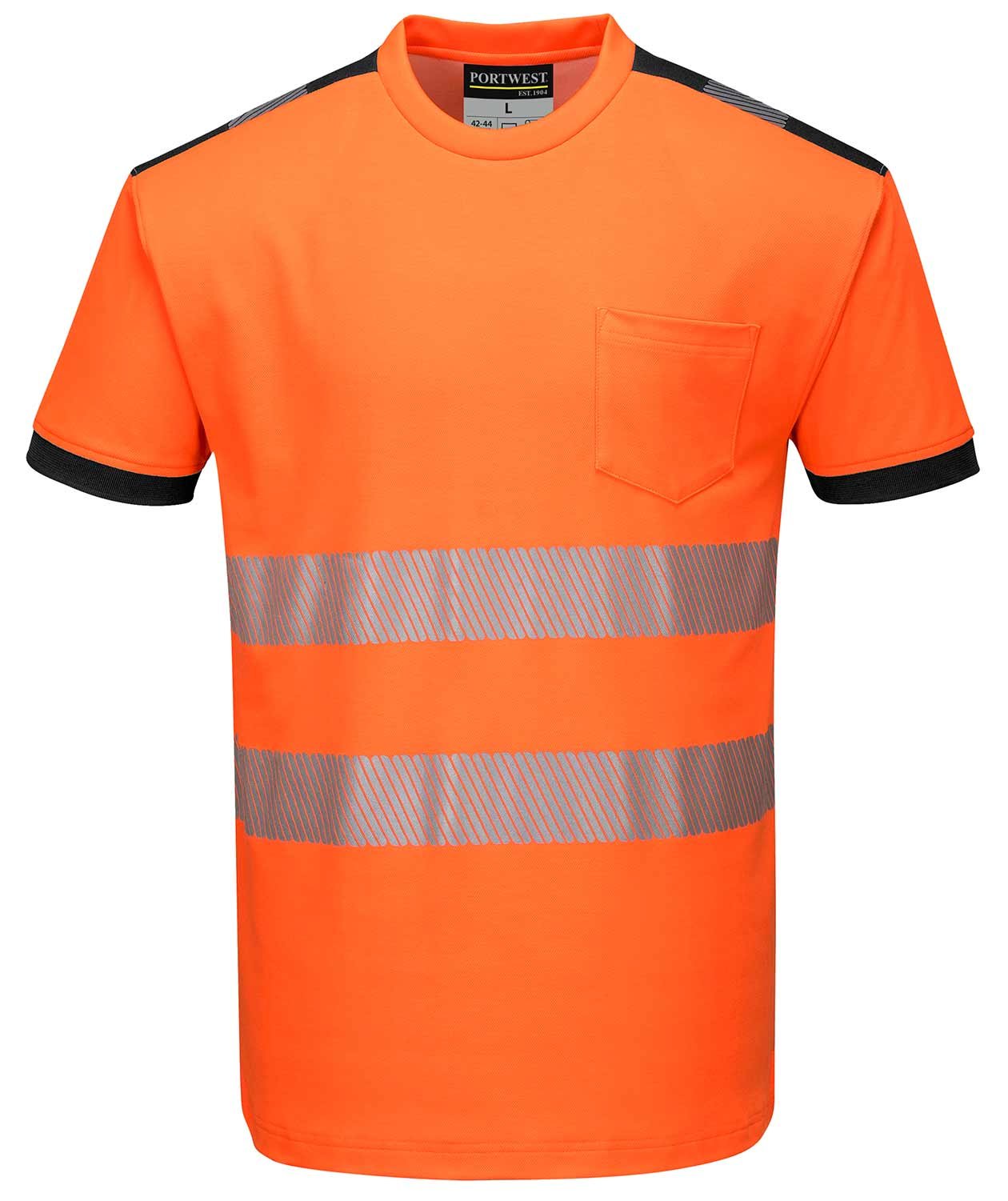 Portwest PW3 T-shirt, Hi-Vis Orange/Black, large image number 0