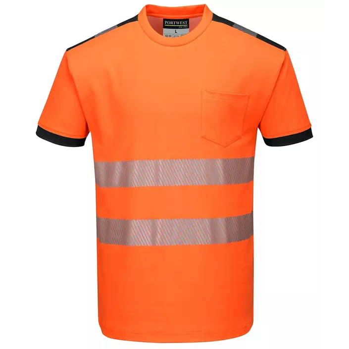 Portwest PW3 T-Shirt, Hi-Vis Orange/Schwarz, large image number 0
