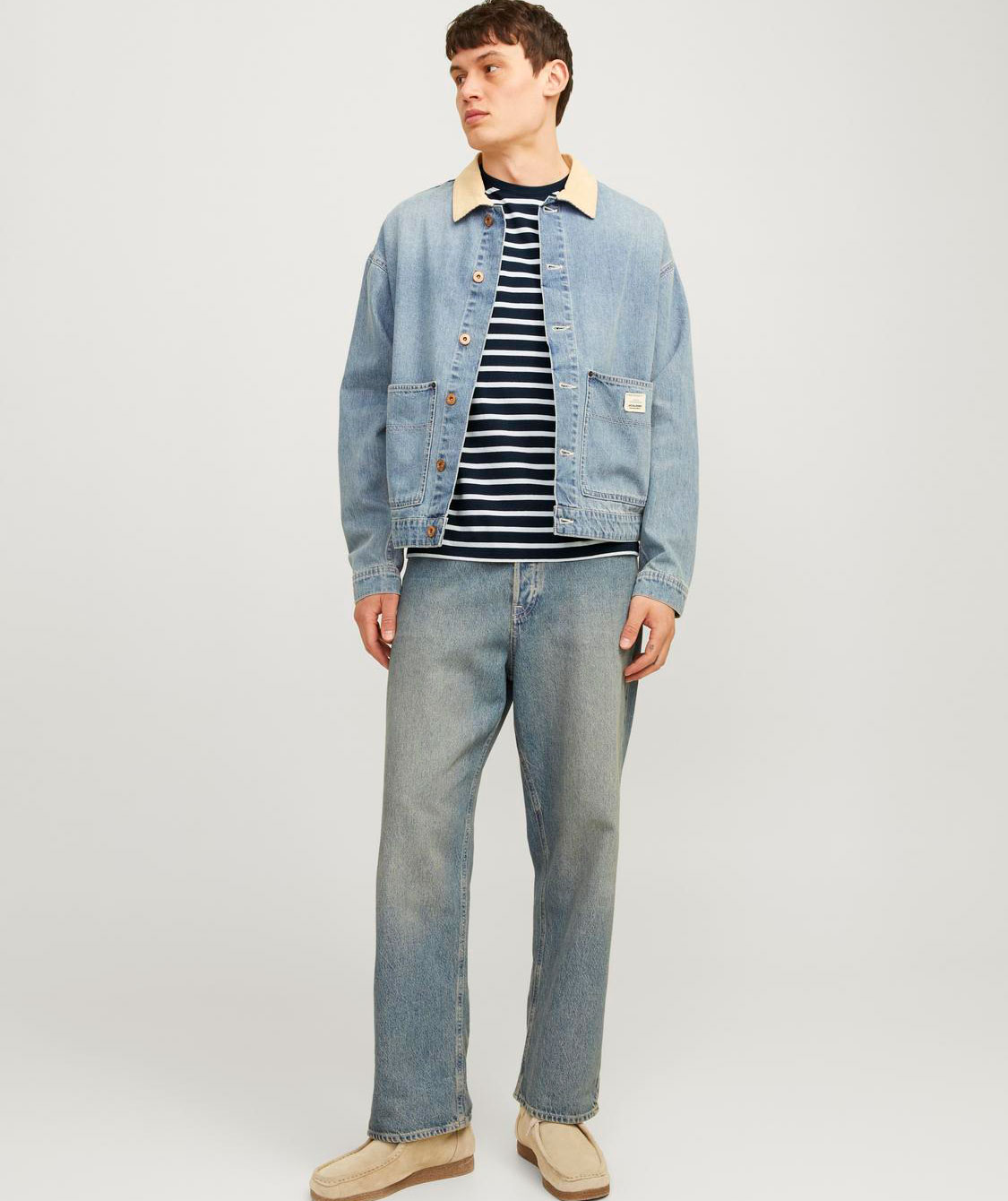 Jack & Jones JJEORGANIC basic T-skjorte, Navy Blazer/Cloud Dancer, large image number 6