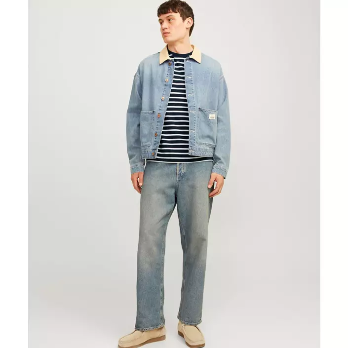 Jack & Jones JJEORGANIC Basic T-shirt, Navy Blazer/Cloud Dancer, large image number 6