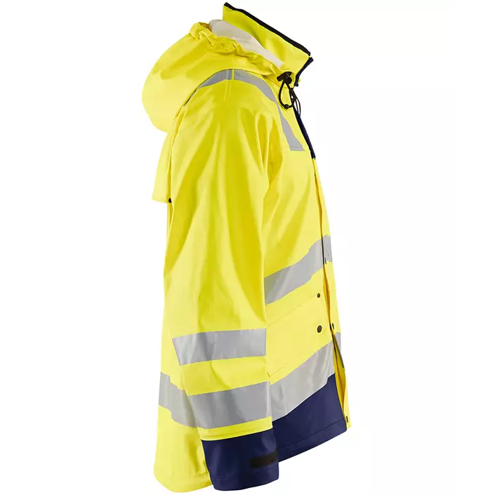 Blåkläder Heavy Weight rain jacket, Hi-vis yellow/Marine blue, large image number 3
