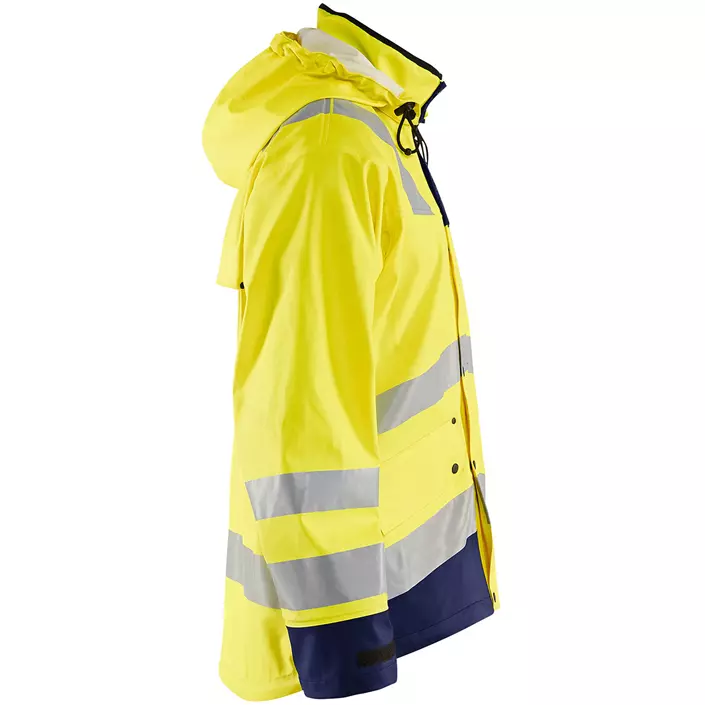 Blåkläder Heavy Weight rain jacket, Hi-vis yellow/Marine blue, large image number 3