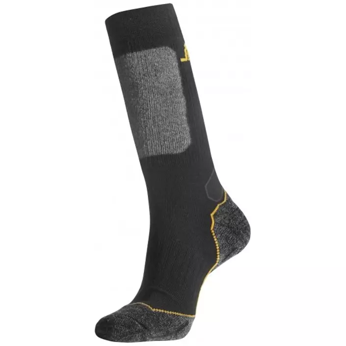 Snickers long work socks with wool, Black/Grey, large image number 0