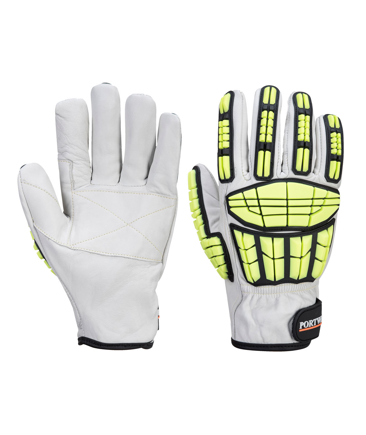 Portwest A745 slagd&auml;mpande sk&auml;rskyddshandskar Cut F, Gr&aring;, large image number 2