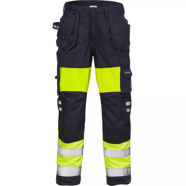 Fristads Flamestat women's craftsman trousers 2777 ATHS, Hi-Vis yellow/marine, large image number 0