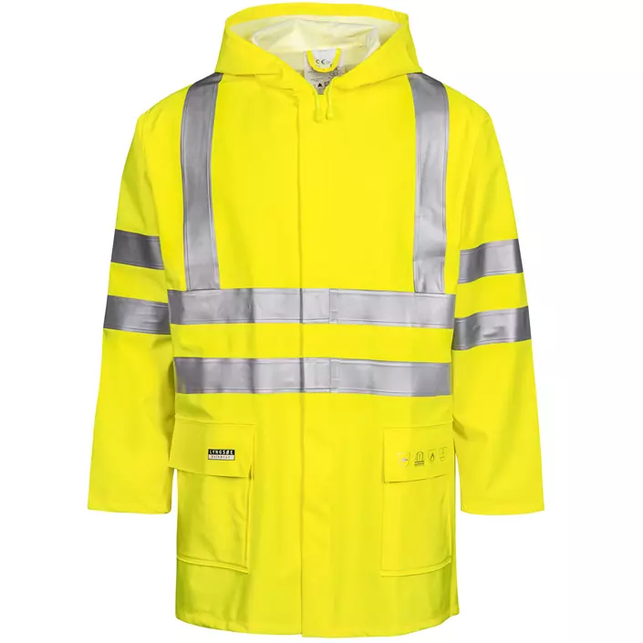 Lyngsøe PU/PVC rain jacket, Hi-Vis Yellow, large image number 0