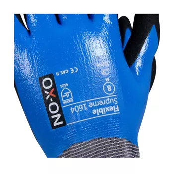 OX-ON Flexible Supreme 1604 waterproof work gloves, Black/Blue