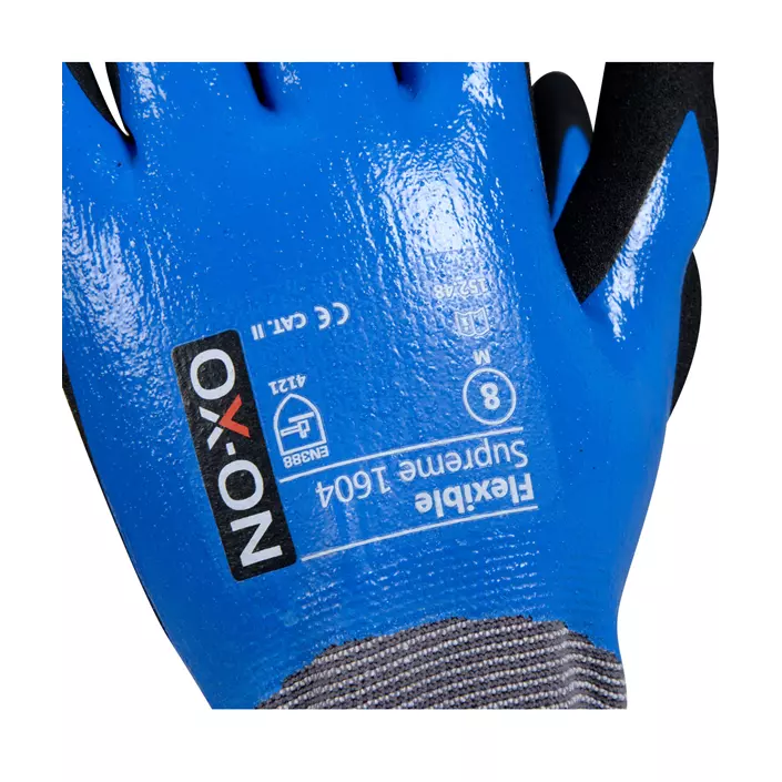 OX-ON Flexible Supreme 1604 waterproof work gloves, Black/Blue, large image number 1
