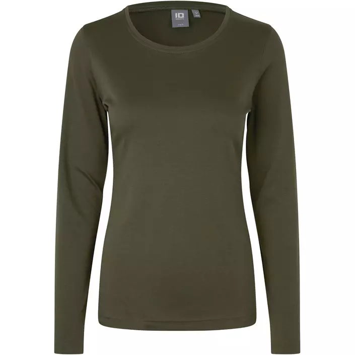 ID Identity Interlock långärmad T-shirt dam, Oliv, large image number 0