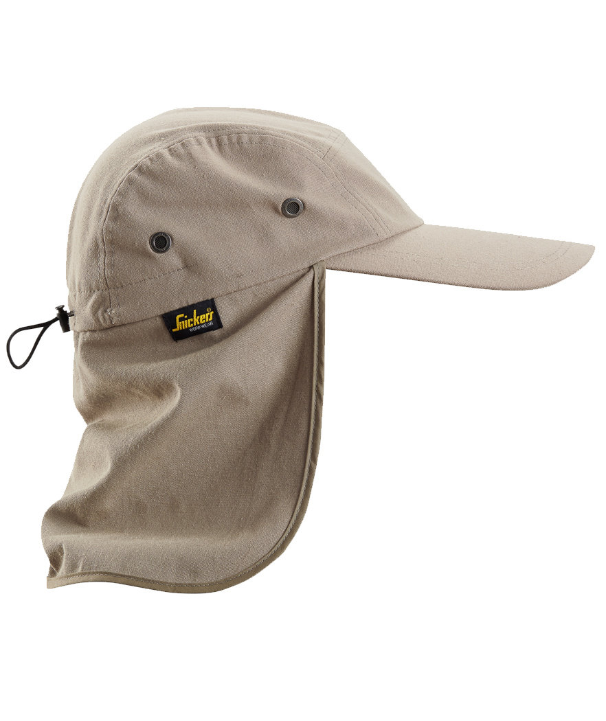 Snickers cap with neck protection, Khaki, large image number 4