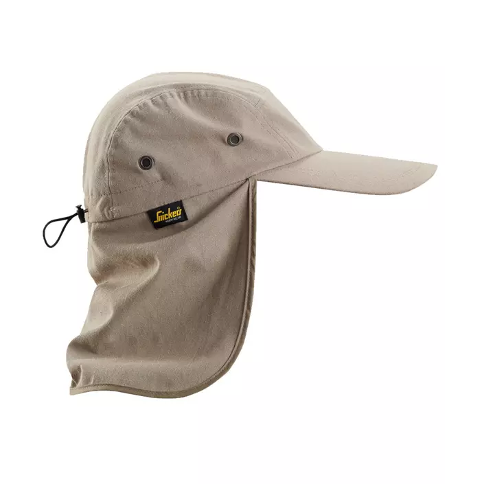 Snickers cap with neck protection, Khaki, large image number 3