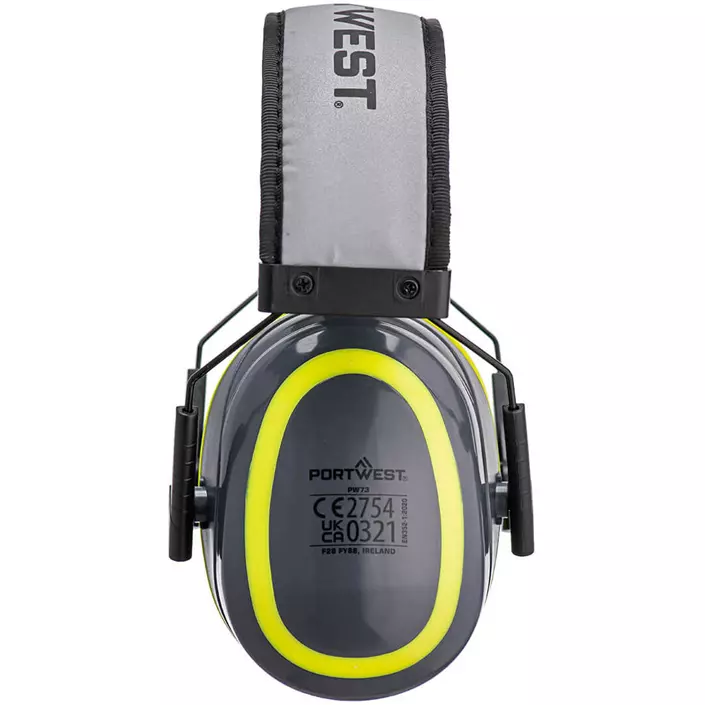 Portwest PW73 HV Extreme hörselkåpor, Grå/Gul, Grå/Gul, large image number 1