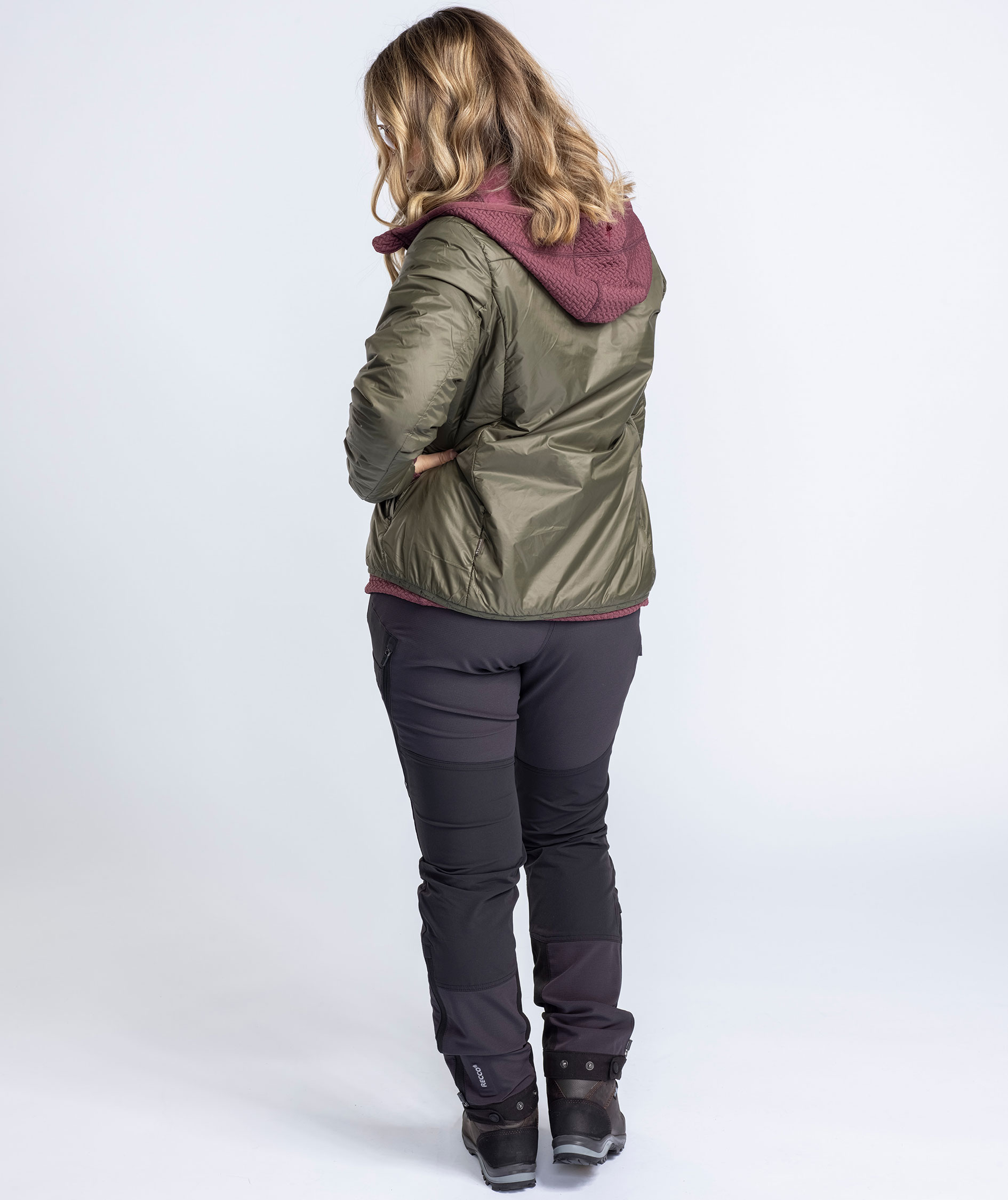 Pinewood Insulated dame midlayer med uld, Moss green, large image number 3