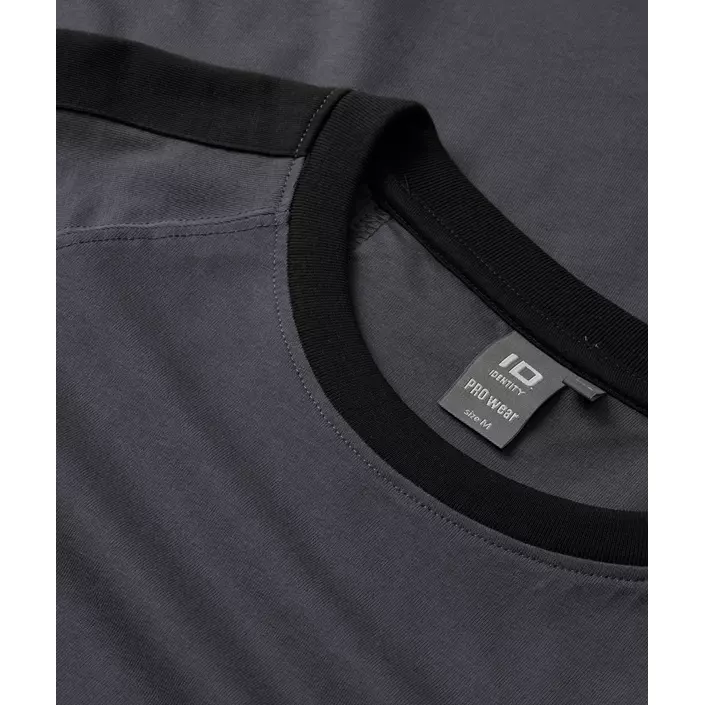 ID Pro Wear kontrast T-shirt, Silver Grey, large image number 3