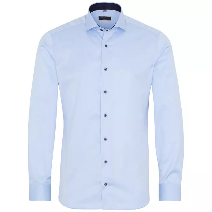 Eterna Cover Slim fit skjorta med kontrast, Ljus Blå, large image number 0