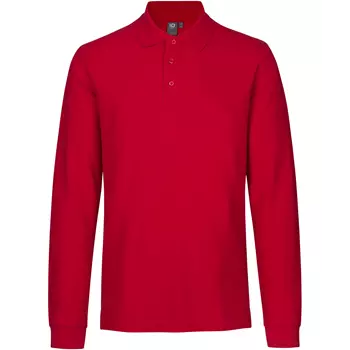 ID long-sleeved polo shirt with stretch, Red