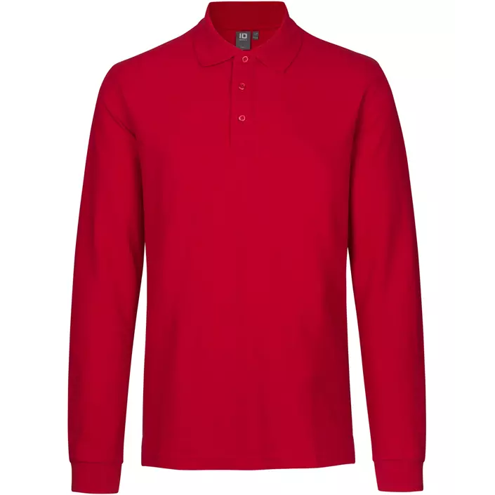 ID long-sleeved polo shirt with stretch, Red, large image number 0