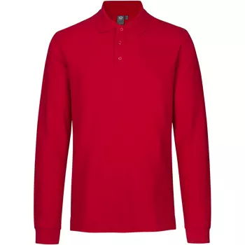ID langærmet Polo T-shirt med stretch, Rød