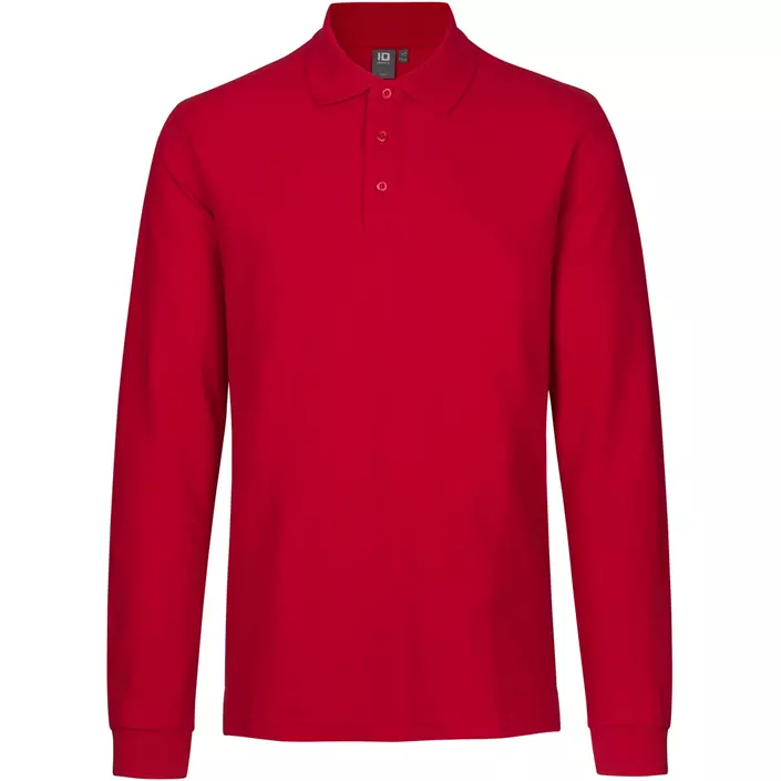 ID langærmet Polo T-shirt med stretch, Rød, large image number 0
