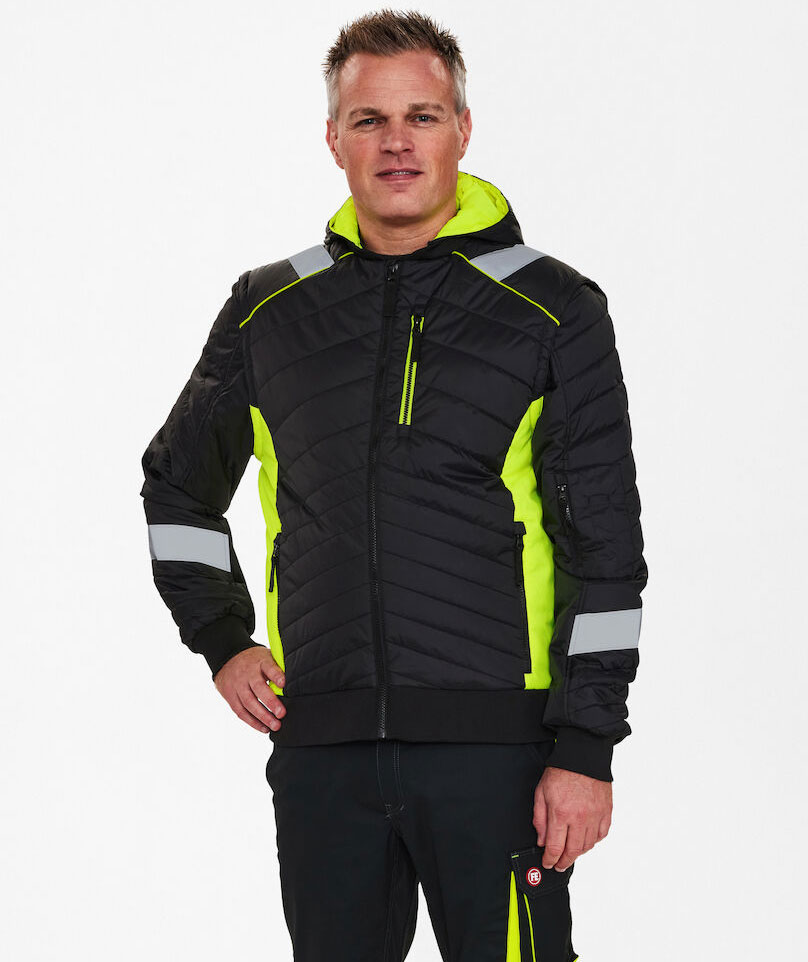 Engel 2-i-1 Cargo jacka, Svart/Gul