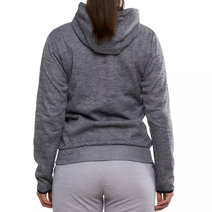 Craft Leisure women's hoodie with zipper, Dark Grey Melange, large image number 3
