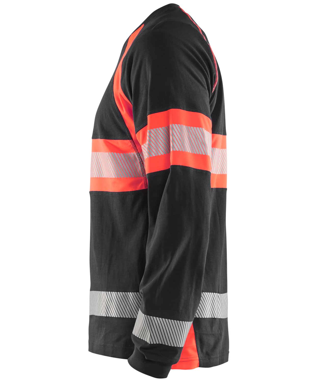 Bl&aring;kl&auml;der l&aring;ng&auml;rmad T-shirt, Svart/Varselr&ouml;d, large image number 2