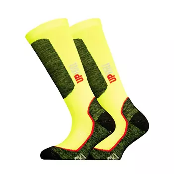 UphillSport Halla Junior ski socks, Hi-vis Yellow/Black