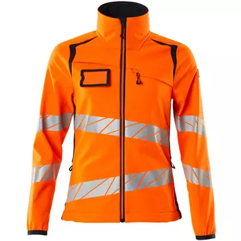 Mascot Accelerate Safe women's softshell jacket, Hi-Vis Orange/Dark Marine