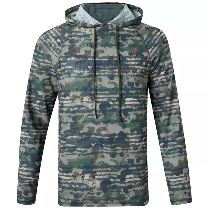 Pinewood Air Vent hættetrøje, Green Camou, large image number 0