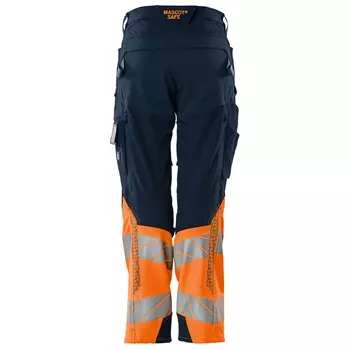 Mascot Accelerate Safe women's work trousers full stretch, Dark Marine Blue/Hi-Vis Orange