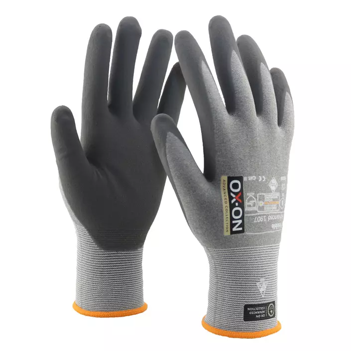 OX-ON Flexible Advanced 1907 antistatic work gloves, Grey, large image number 0