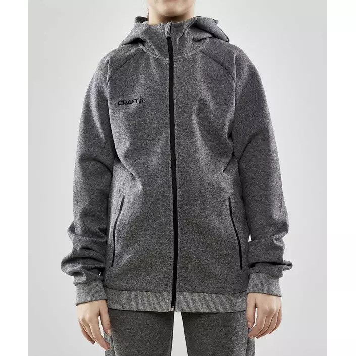Craft Core Soul Full Zip hoodie for kids, Dark Grey Melange, large image number 1