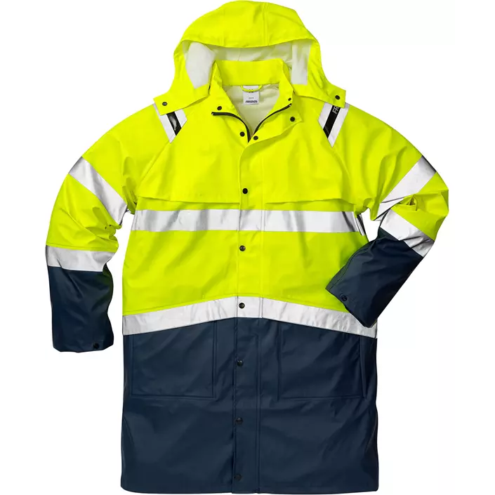 Fristads raincoat 4634, Hi-Vis yellow/marine, large image number 0