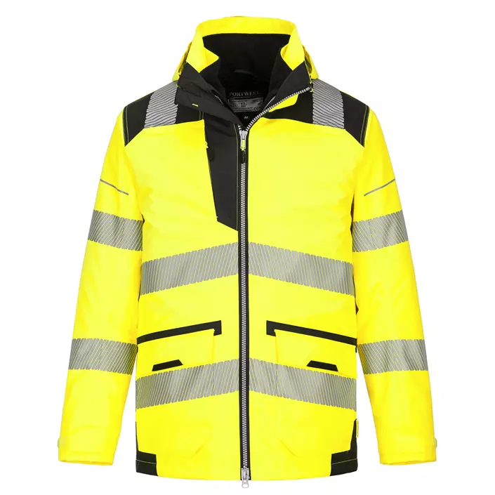 Portwest PW3 5-i-1 work jacket, Hi-vis Yellow/Black, large image number 0