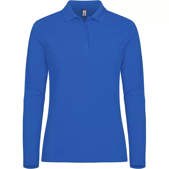 Clique Manhatten women's long-sleeved polo shirt, Royal, large image number 0