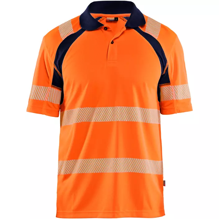 Blåkläder polo T-skjorte, Hi-Vis Orange/Marine, large image number 0