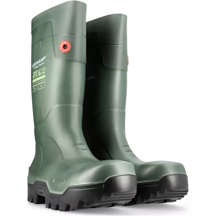 Dunlop Purofort Fieldpro Thermo+ rubber boots S5, Green, large image number 3