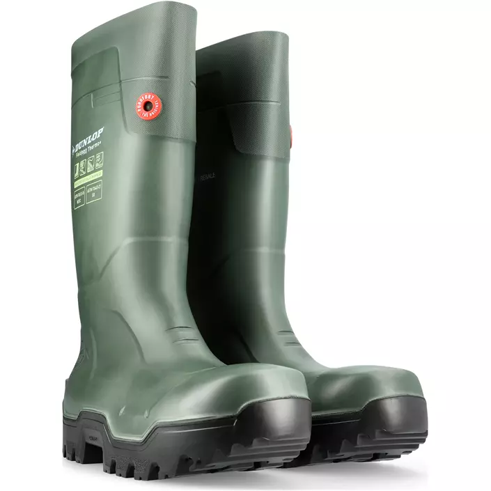 Dunlop Purofort Fieldpro Thermo+ rubber boots S5, Green, large image number 3