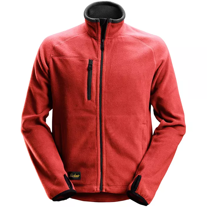 Snickers AllroundWork fleece jacket 8022, Chili red/black, large image number 0