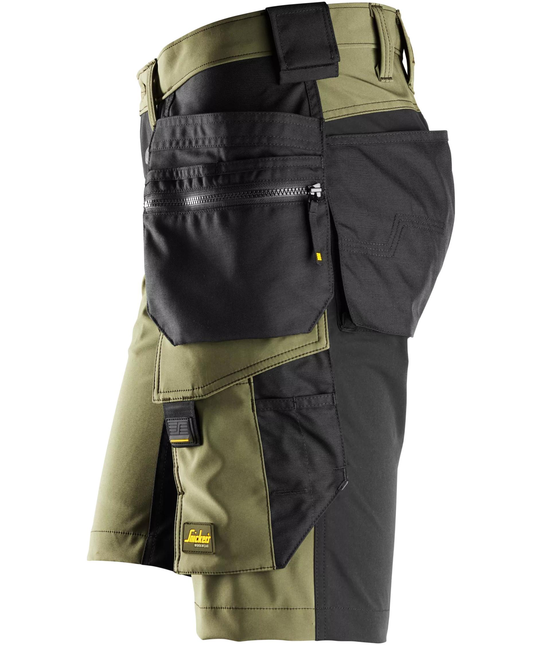 Snickers AllroundWork craftsman shorts 6175 full stretch, Khaki Green/Black, large image number 3