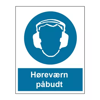 OX-ON advarselsskilt Høreværn påbudt A4, Blå